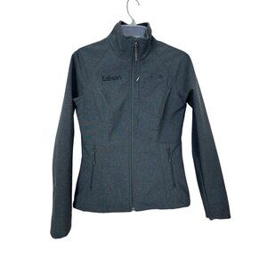 North Face Apex Bionic Women's SM Jacket Gray Windwall Coat Edison Company Logo